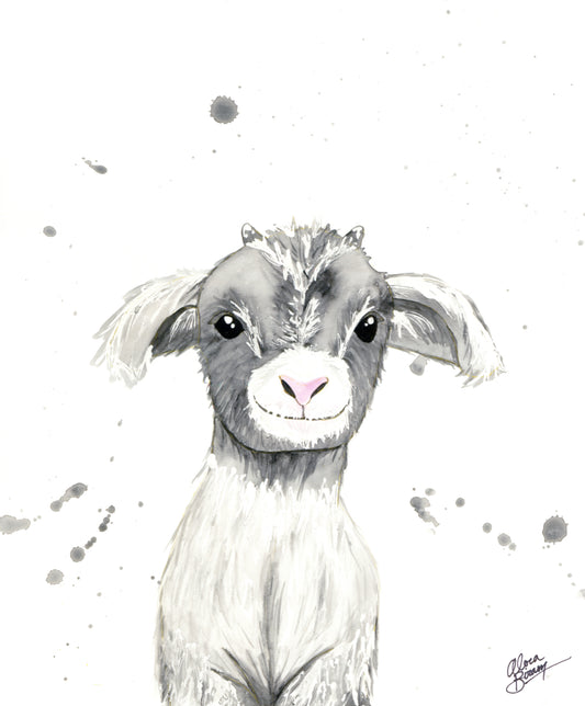 Baby Goat Watercolour Print